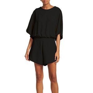 IRO Black Bamboo Draped Blouson Romper